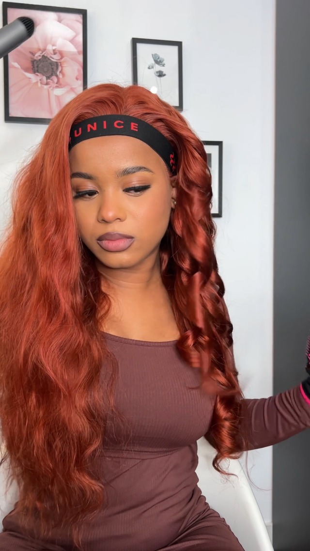 Amazon.com : UNICE Copper Brown 13x4 Lace Front Wigs Human Hair